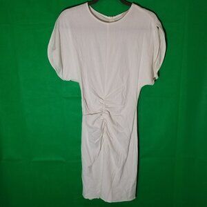 H&M Brand Ivory White Women's Dress Size XS Knee Length Gathered Front NWT